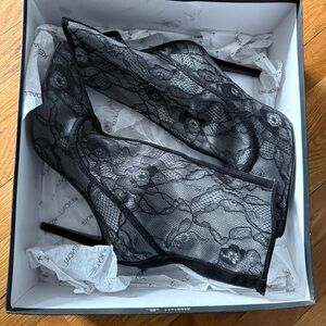 Kendall & Kylie Black Lace Stiletto Boots